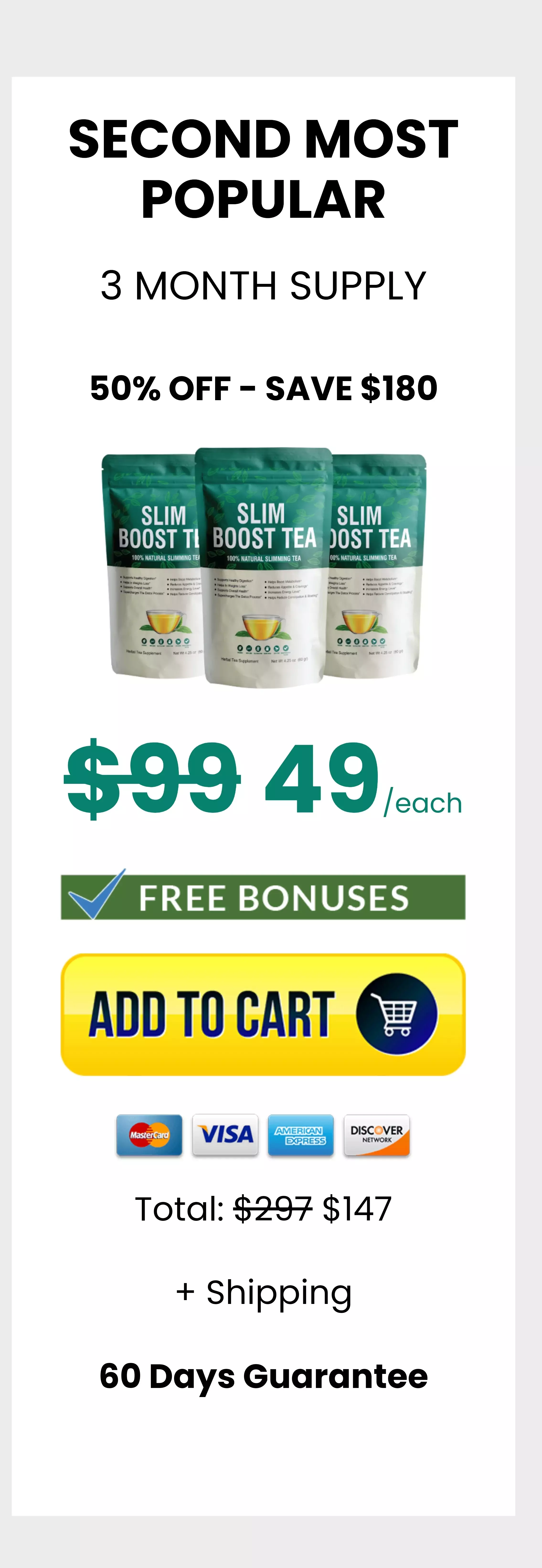 Slim Boost Tea 3 bags pricing